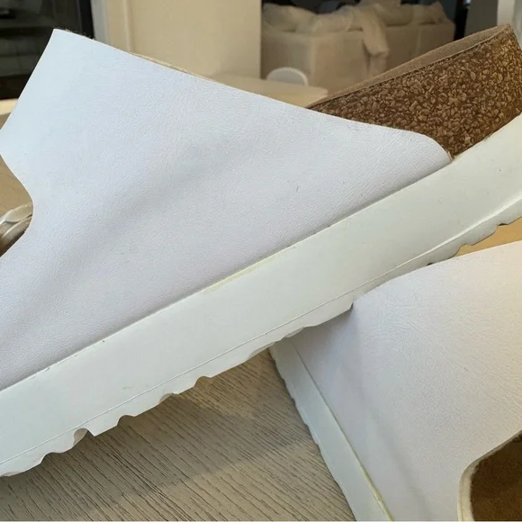 Birkenstock Papillio Arizona Flex Platform White Sandals 40 - Picture 4 of 12